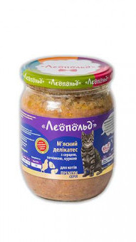 500 г КОТИ Делікатес  СЕРЦЕ,ПЕЧІНКА,КУРКА Леопольд