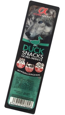 ALPHA SPIRIT DOG Snacks Duck/АЛЬФА СПІРІТ н/в ласощі для собак з качки(кубики) 35г.