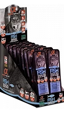 ALPHA SPIRIT DOG Snacks Fish/АЛЬФА СПІРІТ н/в ласощі для собак з риби(кубики) 35г.
