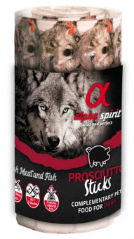 ALPHA SPIRIT DOG Sticks PROSCIUTTO (x16)/АЛЬФА СПІРІТ н/в ласощі для собак з прошуто (палички x16) 160г