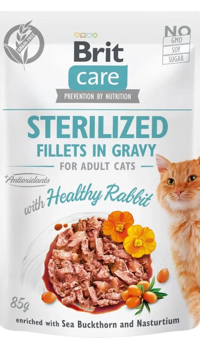 Brit Care Cat pouch 85g філе в соусі кролик для стерилізованих