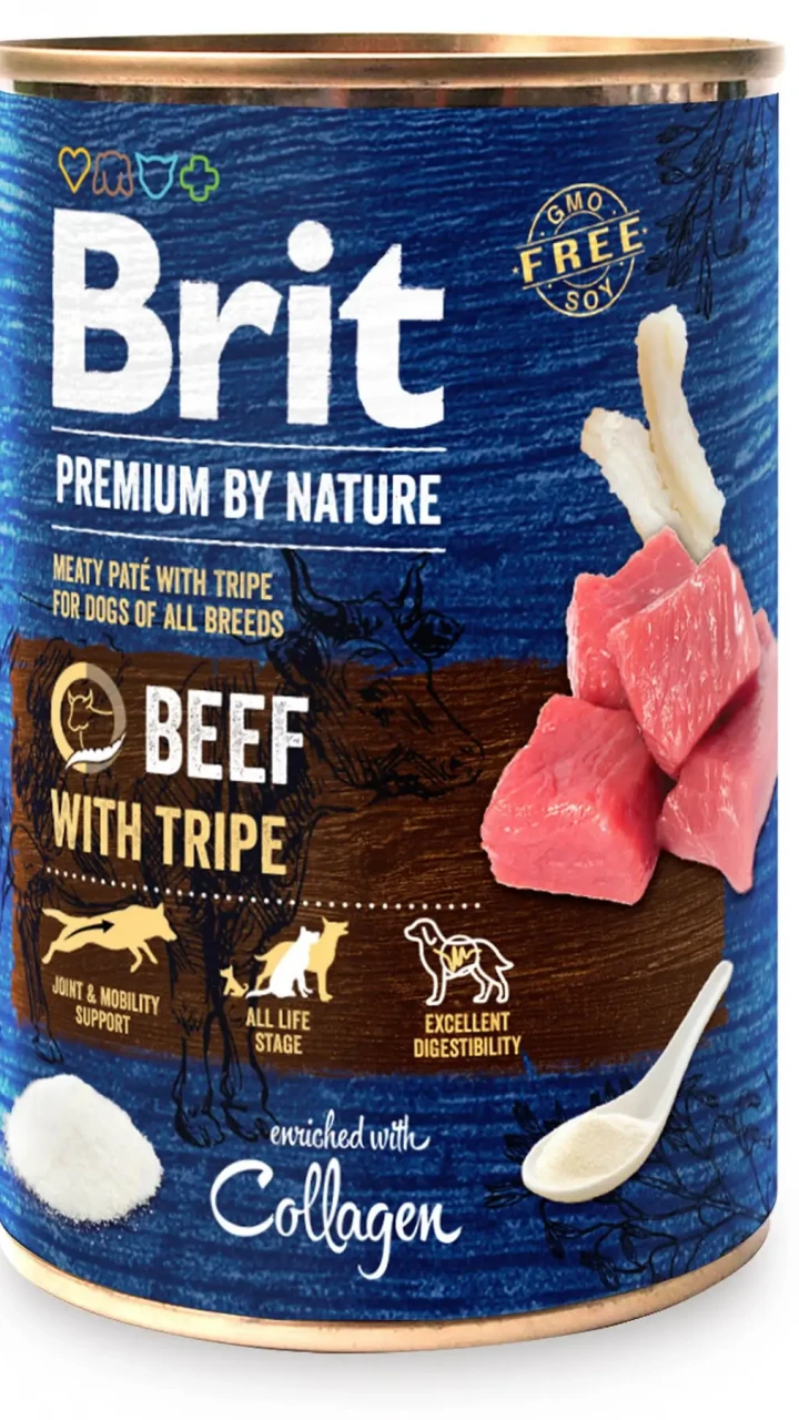 Brit Premium by Nature k 400 г з яловичиною та тельбухами