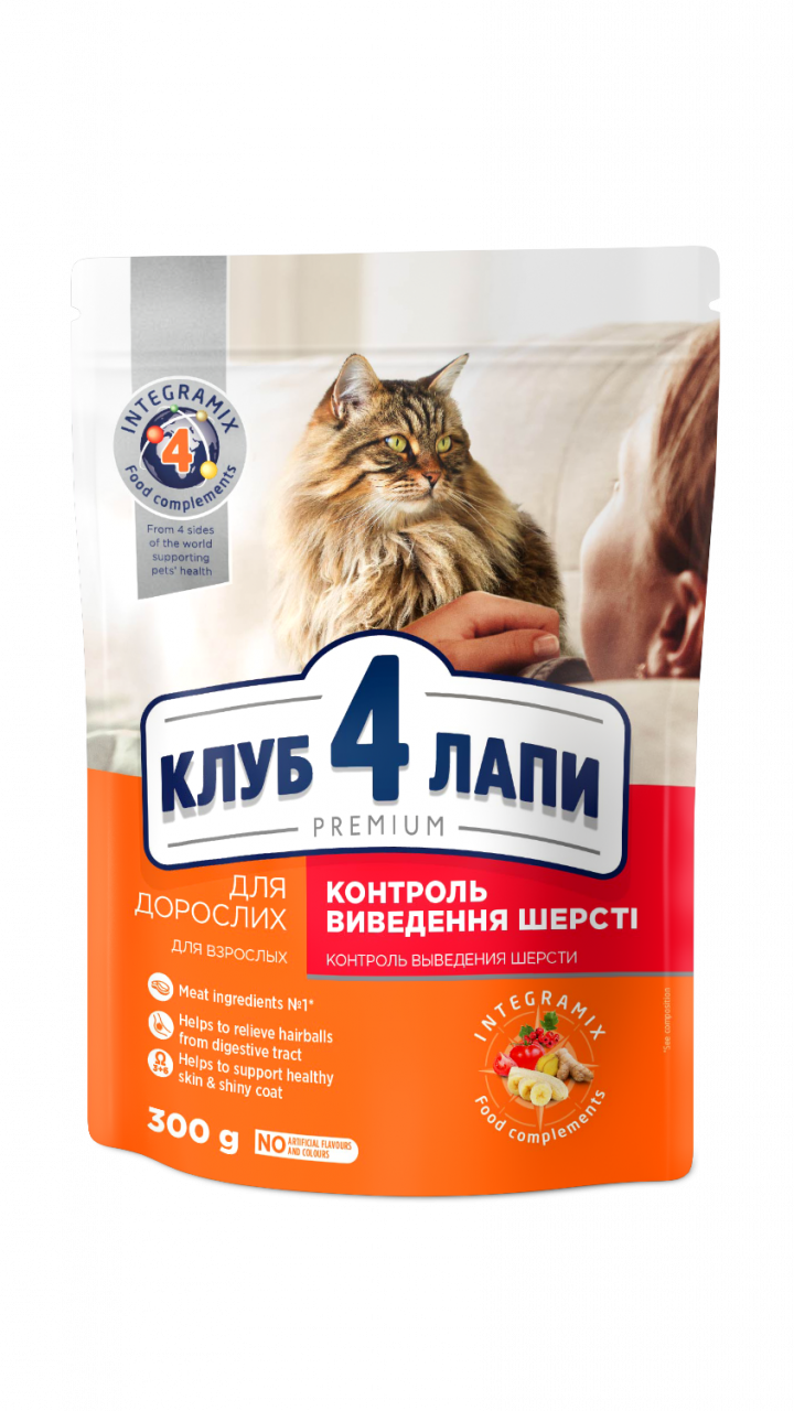 CAP Premium сух вив.шерсті  коти 0,3 кг