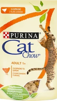 CAT CHOW ADULT. З куркою та кабачками в желе 85г