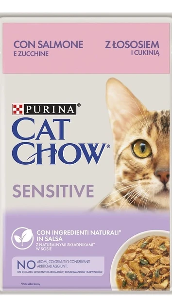 Cat Chow sensetive з лососем  і цукіні 85 г