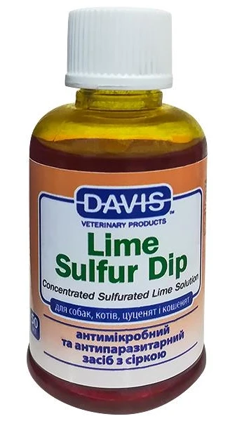 Davis ЛаймСульфур (Lime Sulfur Dip) 33:1 шампунь для собак, котів та коней, 50 мл