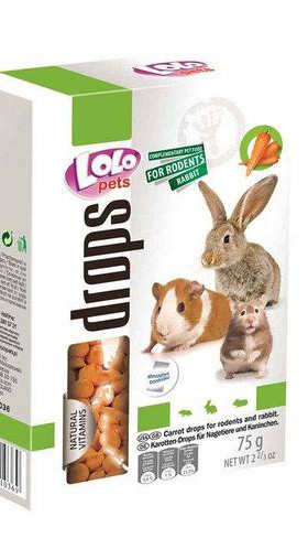 Дропси д\гризунів морква 75гр. "Lolopets"71036