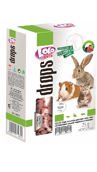 Дропси для гризунів лісова ягода 75гр. "Lolopets"71031