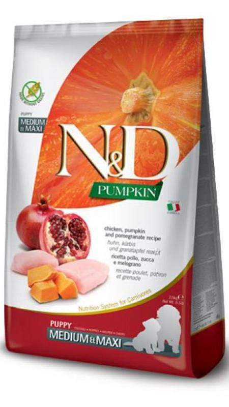 Фарміна дог сух N&D Grain Free PUMKIN CHIKEN & POMEGRANATE PUPPY MEDIUM MAXI (12) 38753