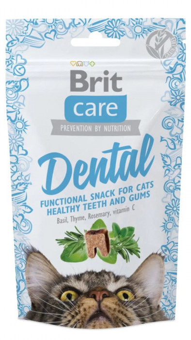 Функциональные лакомства Brit Care Dental с индейкой д/котов, 50г