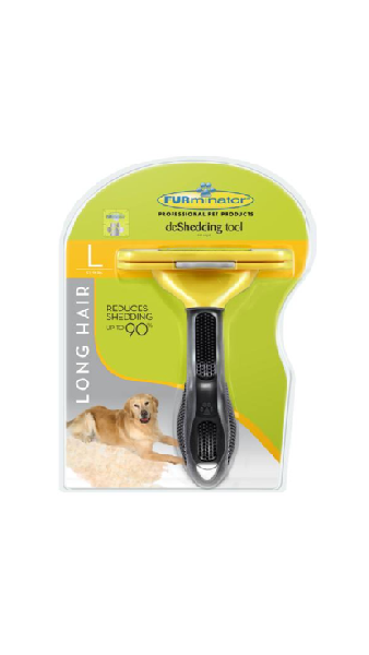 FURminator жовтий 100*5мм з КНОПКОЮ  для короткошерсних собак