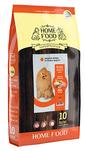 HF DOG ADULT MINI Здорова шкіра та блиск шерсті "Індичка та лосось" 10 кг