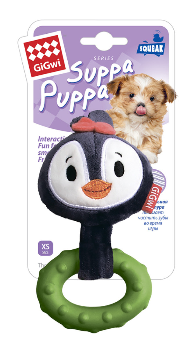 Іграшка для собак Коала з пищалкою, синій GiGwi Plush, текстиль, 10см
