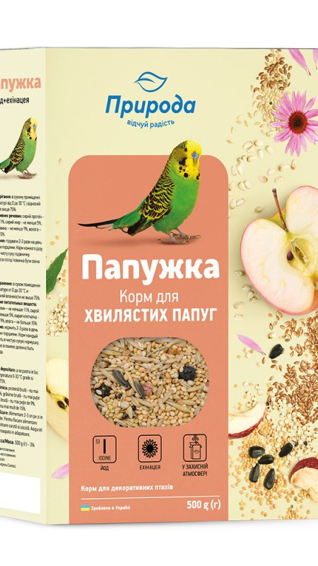 Корм «Папужка+ «Йод+ехінацея» 500г