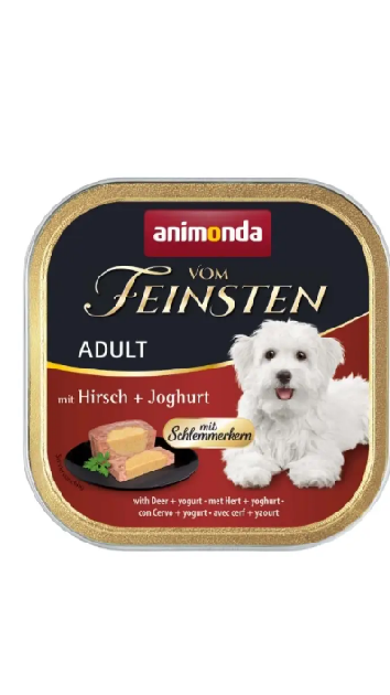Корм Vom Feinsten Adult консервований для собак з олениною і йогуртом 150г.