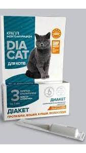 Краплі ДІАКЕТ коти інсектоакар №4