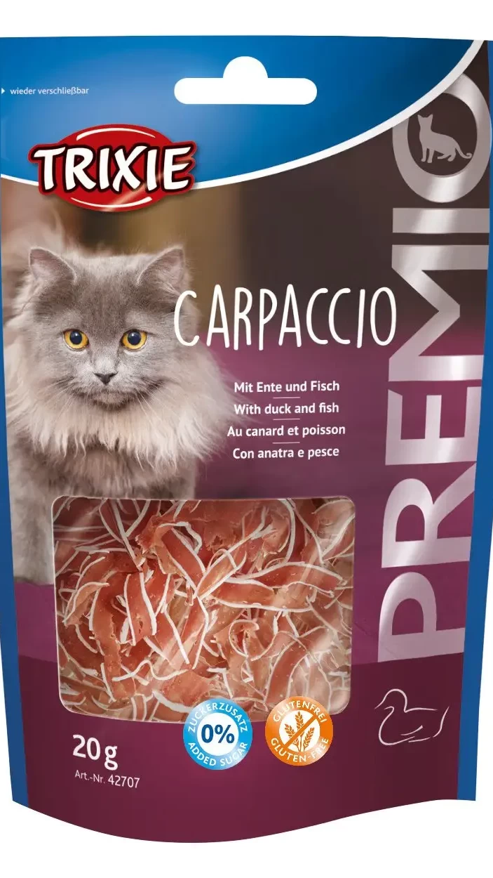 Ласощі для котів "PREMIO Carpaccio" качка/риба 20гр