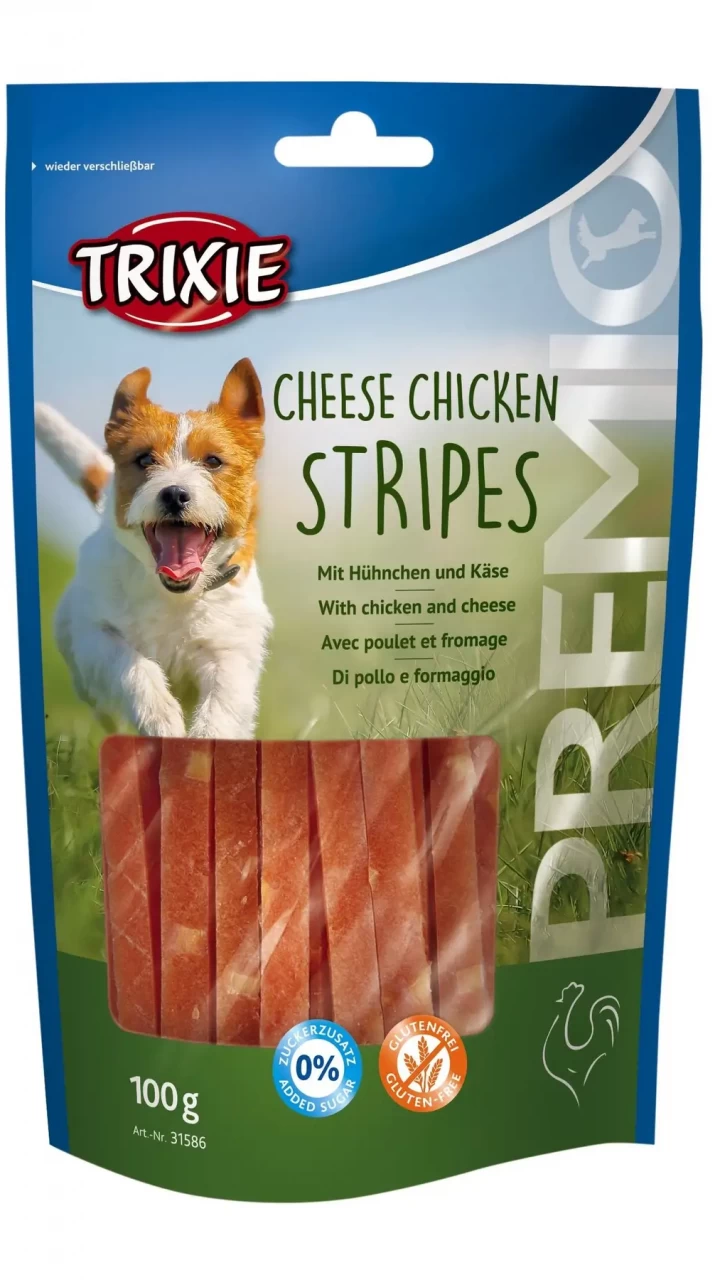 Лаком д/соб."PREMIO Chiken Cheese Stripes" сыр/кур.100гр