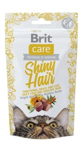 Лакомства Brit Care Shiny Hair с лососем д/котов, 50г