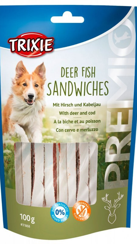 Лакомство для собак PREMIO Deer Fish Sandwiches с оленем и треской, 100г