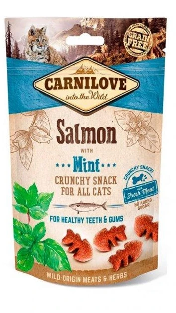 Ласощі Carnilove Cat Crunchy Snack з лососем та мятою  д/котів, 50g