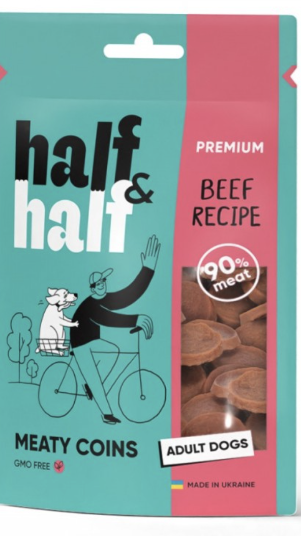 Ласощі Half&Half для собак з яловичиною 100г