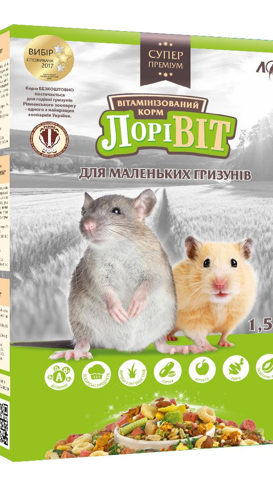 ЛоріВІТ КОРМ малих гризунів 1,2 кг