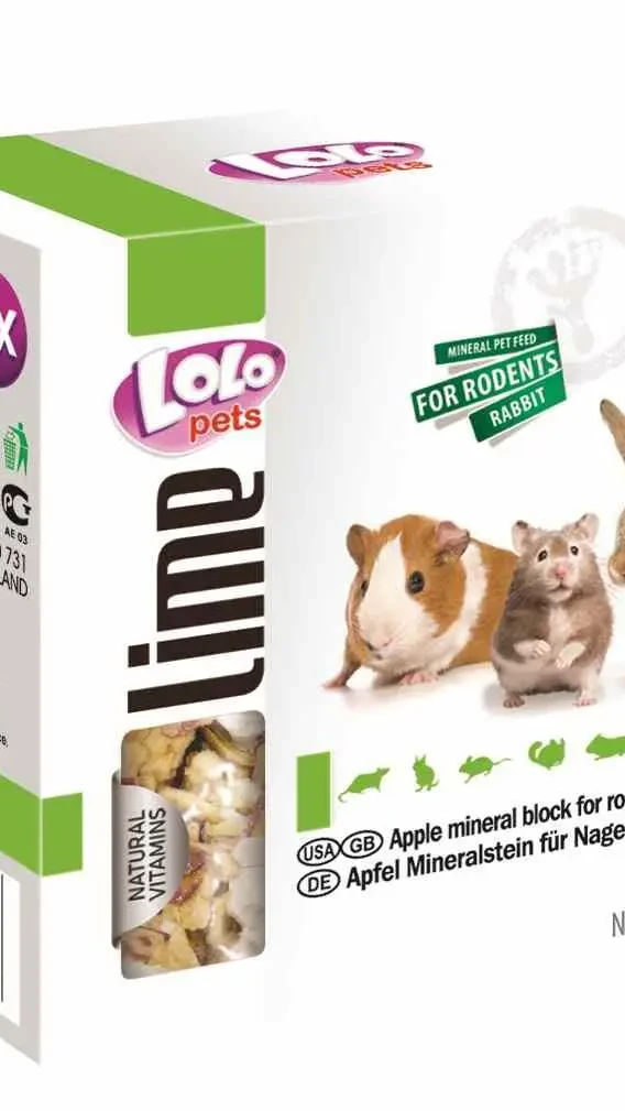 Мінеральний камінь для гризунів яблуко 40г "Lolopets"71058