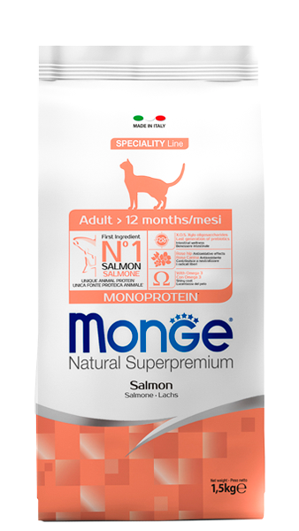 MONGE CAT  Adult с лососем 1.5 кг