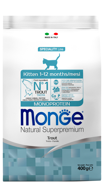 MONGE CAT  Monoprotein Kitten с форелью 400 г