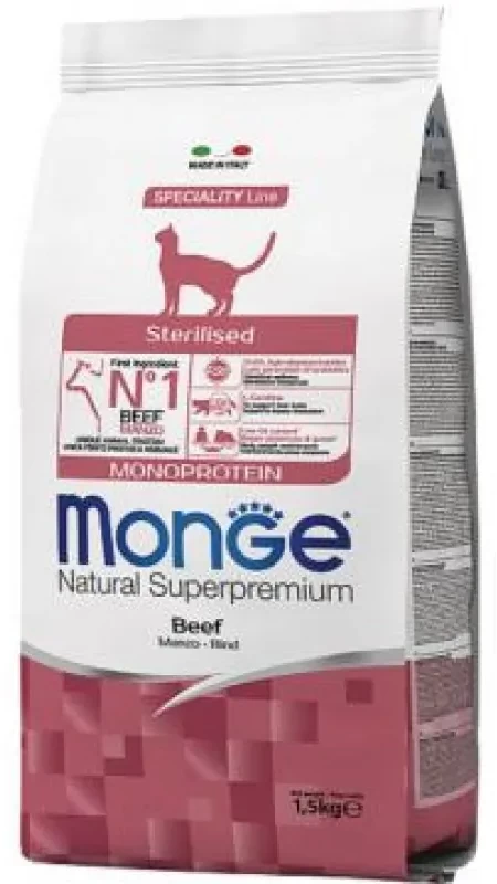 MONGE CAT  Sterilised с говядиной 1.5 кг