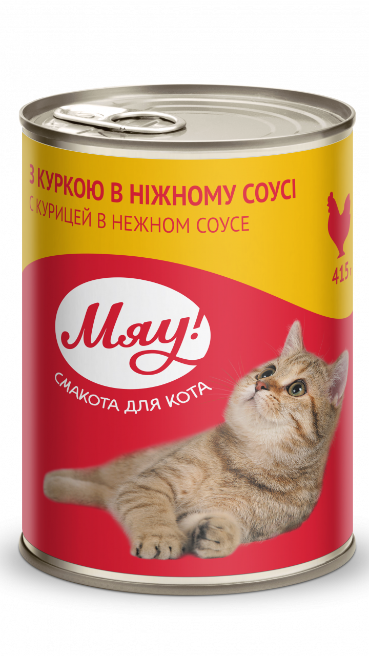 Мяу консервований корм для котів з куркою 415г