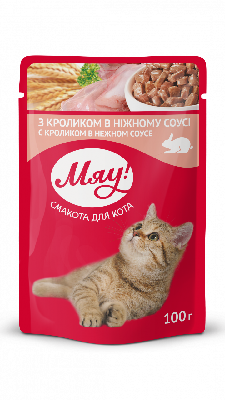 Мяу вологий корм для коті в з кроликом 0,1кг