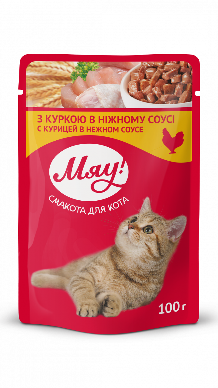 Мяу вологий корм для котів із куркою 0,1 кг