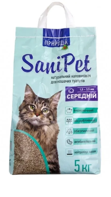 Наповнювач бентонітовий SANI PET середній 5 кг