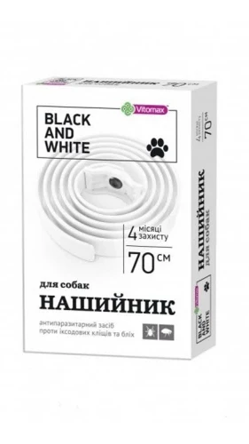 Нашийник білий протипаразитарний Blak&White для собак 70 см