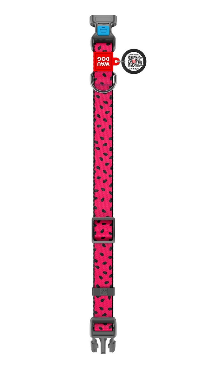 Нашийник WAUDOG Nylon з малюнком "Кавун" (ширина 10 мм, довжина 20-30 см)