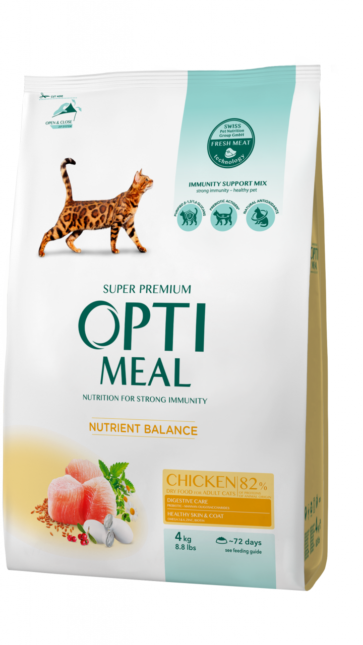 OPTIMEAL сухий корм для котів - курка 4 кг