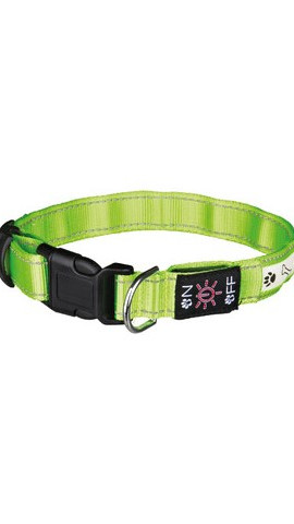 Ошейник "Illuminous USB" зеленый светоотраж. L-XL 50-60см/25мм