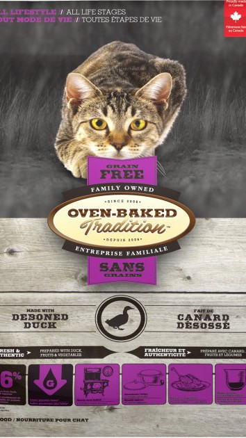 Oven-Baked Tradition повністю збалансований беззерновий сухий корм корм для котів зі свіжого мяса качки 350 г