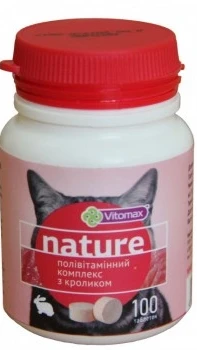 Полівітамінний комплекс Nature для котів з кроликом 100т./50г. 1 шт