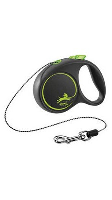 Рулетка Flexi BLACK DESIGN S 5m (трос) зелена