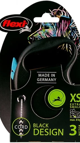 Рулетка Flexi BLACK DESIGN XS 3м (трос) синя