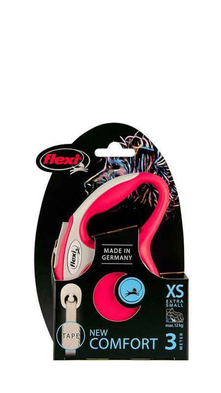 Рулетка Flexi NEW COMFORT XS 3м (стрічка) червона
