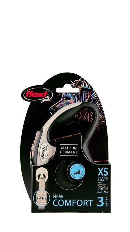 Рулетка Flexi NEW COMFORT XS 3м (стрічка) чорна
