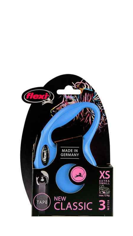 Рулетка Flexi NEW CLASSIC XS 3m/12kg (стрічка) синя