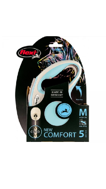 Рулетка NEW Comfort M 5m/20kg трос синій