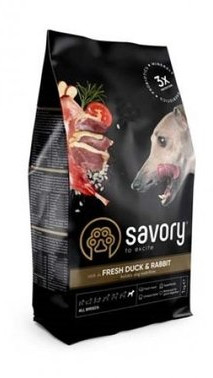 Savory Adult All Breeds rich in Fresh Duck&Rabbit 12kg