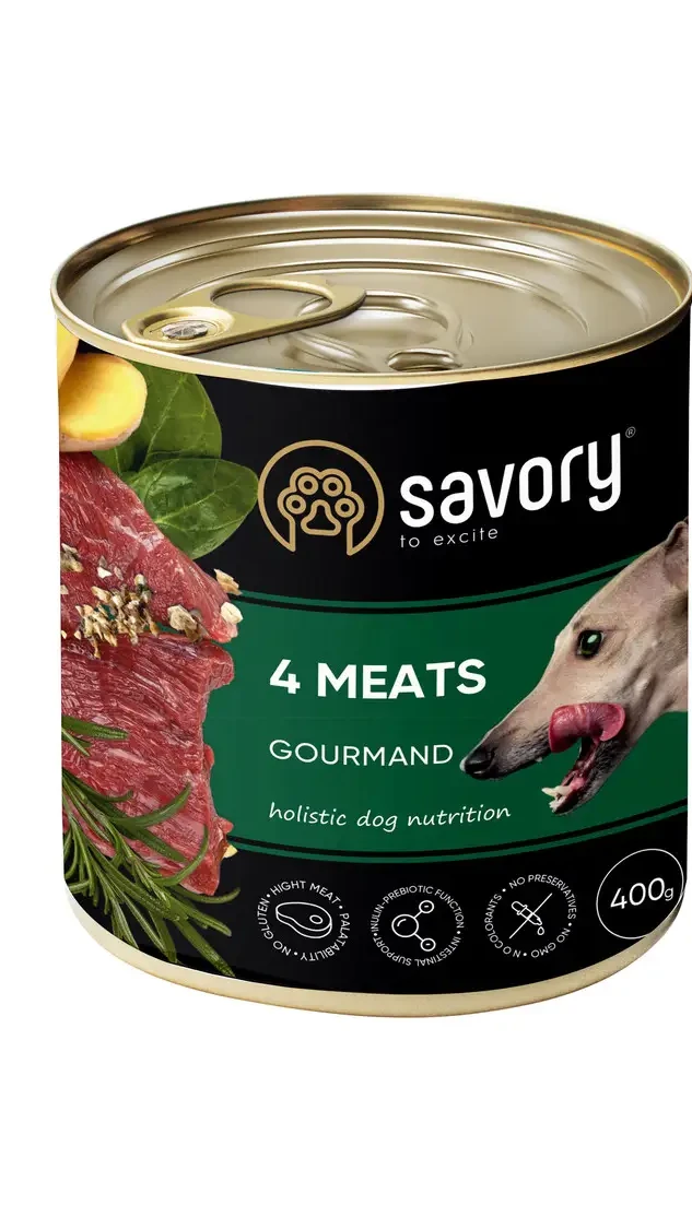 Savory Dog Gourmand 4 види м'яса 400 гр