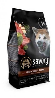Savory Large Breeds rich in Fresh Turkey & Lamb 3kg